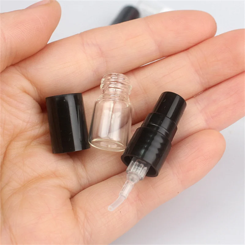 5/10pcs 1ML Bottiglie di profumo di vetro Dispenser di campioni spray Pompaggio diretto Bottiglie di campioni riutilizzabili fini per oli profumati