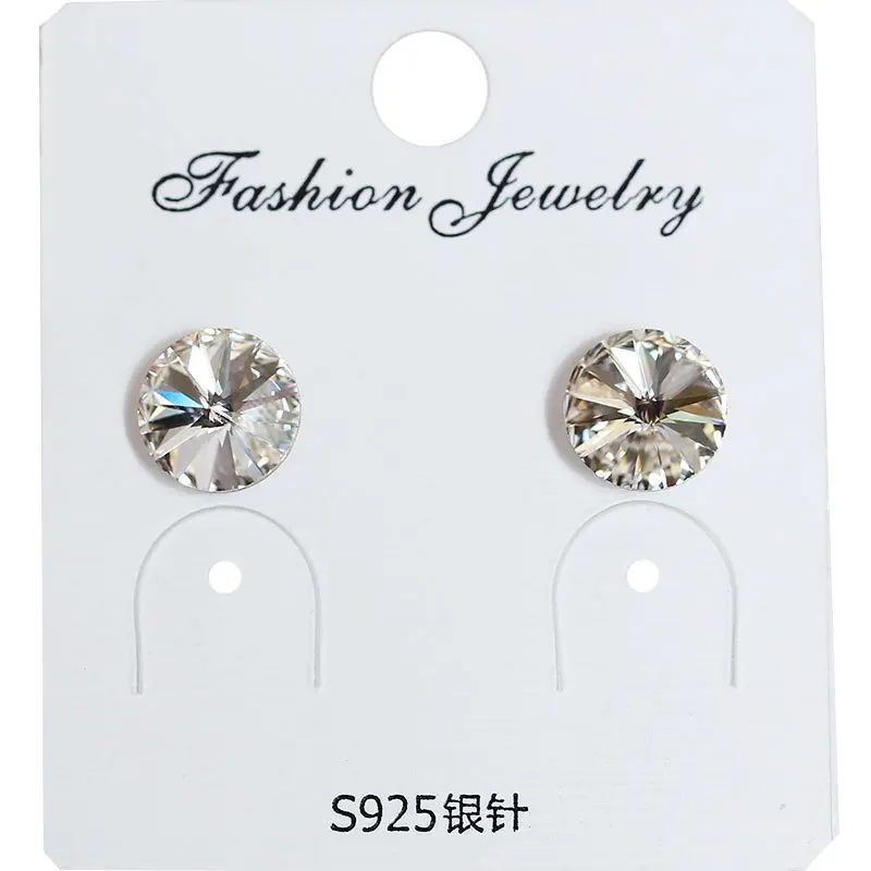 Ms Betti Small Round Rivoli Stone Crystal Stud Earrings 8mm For Women And Girls Mixed Color 2026 New Trendy Jewelry Gift