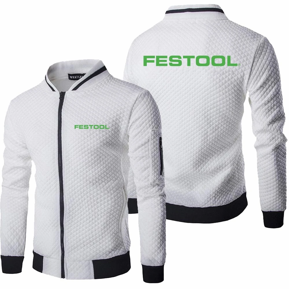 Moletom com zíper manga comprida masculino, moletons masculinos casuais, primavera, outono, jaqueta com logotipo Festool Tools, roupa esportiva nova, moda