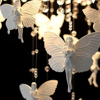

Modern Luxury Angel Lighting Chandelier Top Grade Luster Hanging Lamp for Dining Living Room Lobby Villa Decor