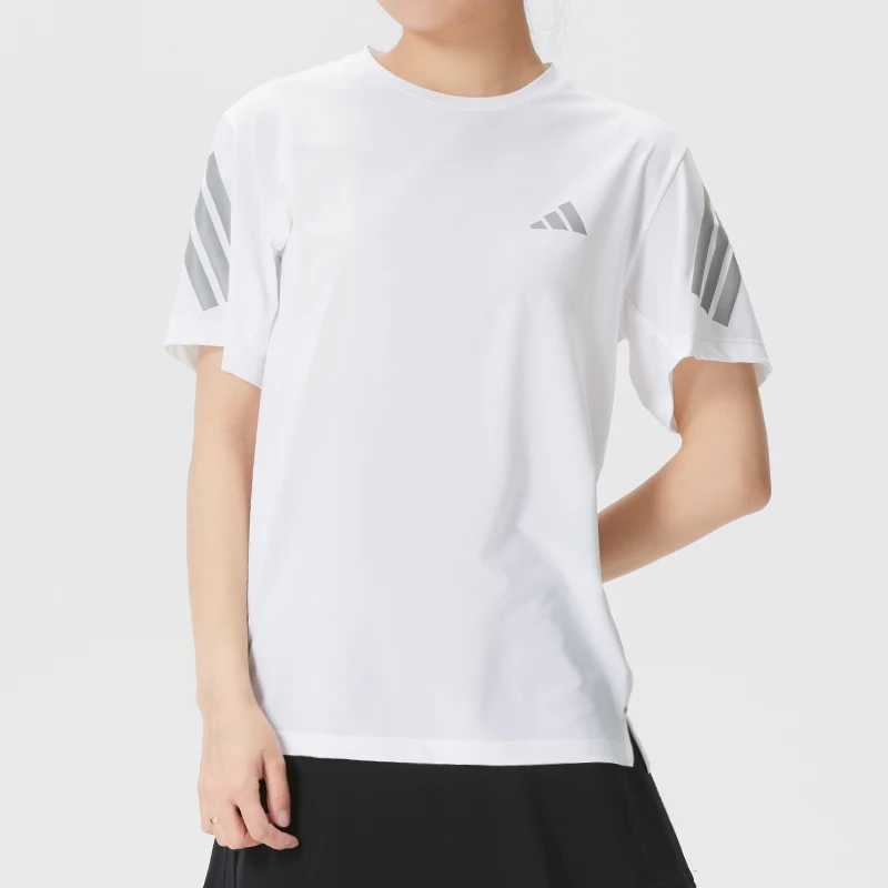 adidas-t-shirt-women's-sportswear-casual-short-sleeved-round-neck-breathable-and-comfortable-running-training-top-jz5115