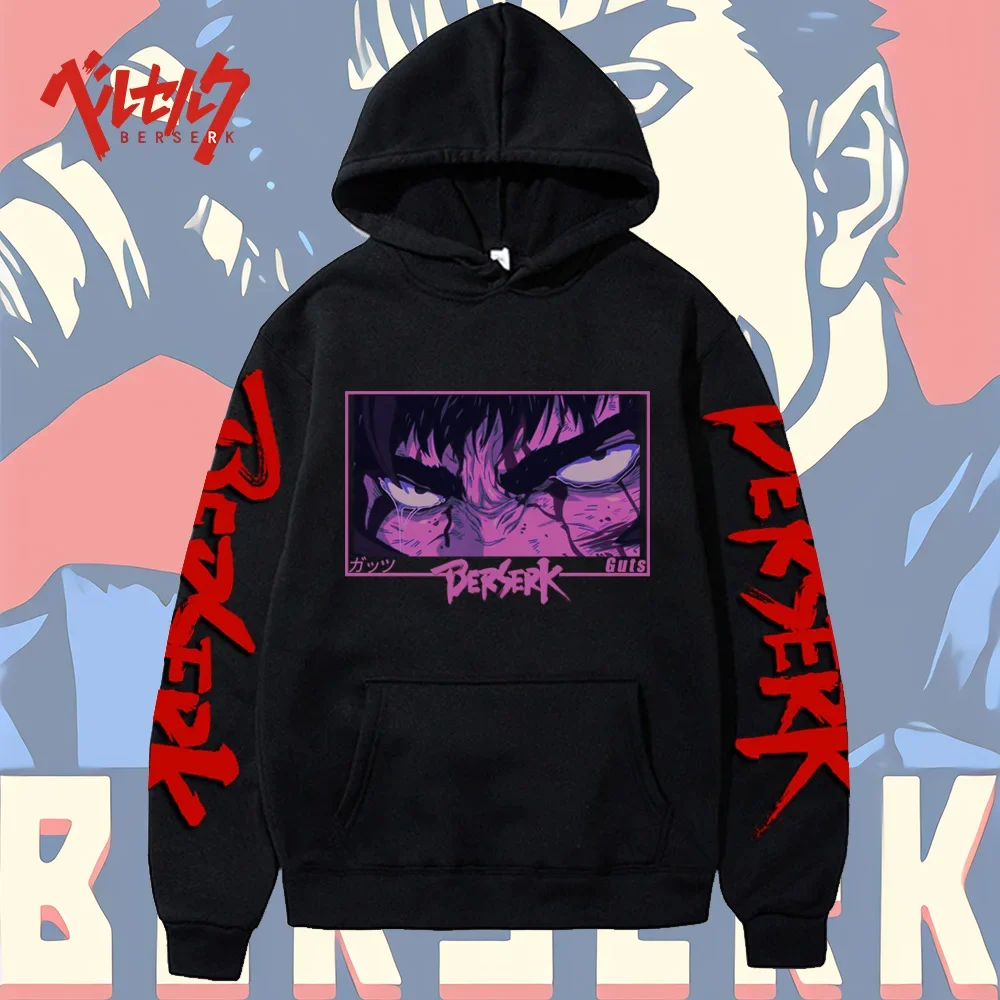 Bersker-Sudadera con capucha de Anime para hombre y mujer, jersey de Manga corta con gráfico Harajuku, ropa de calle informal a la moda, holgada, para exteriores, Unisex