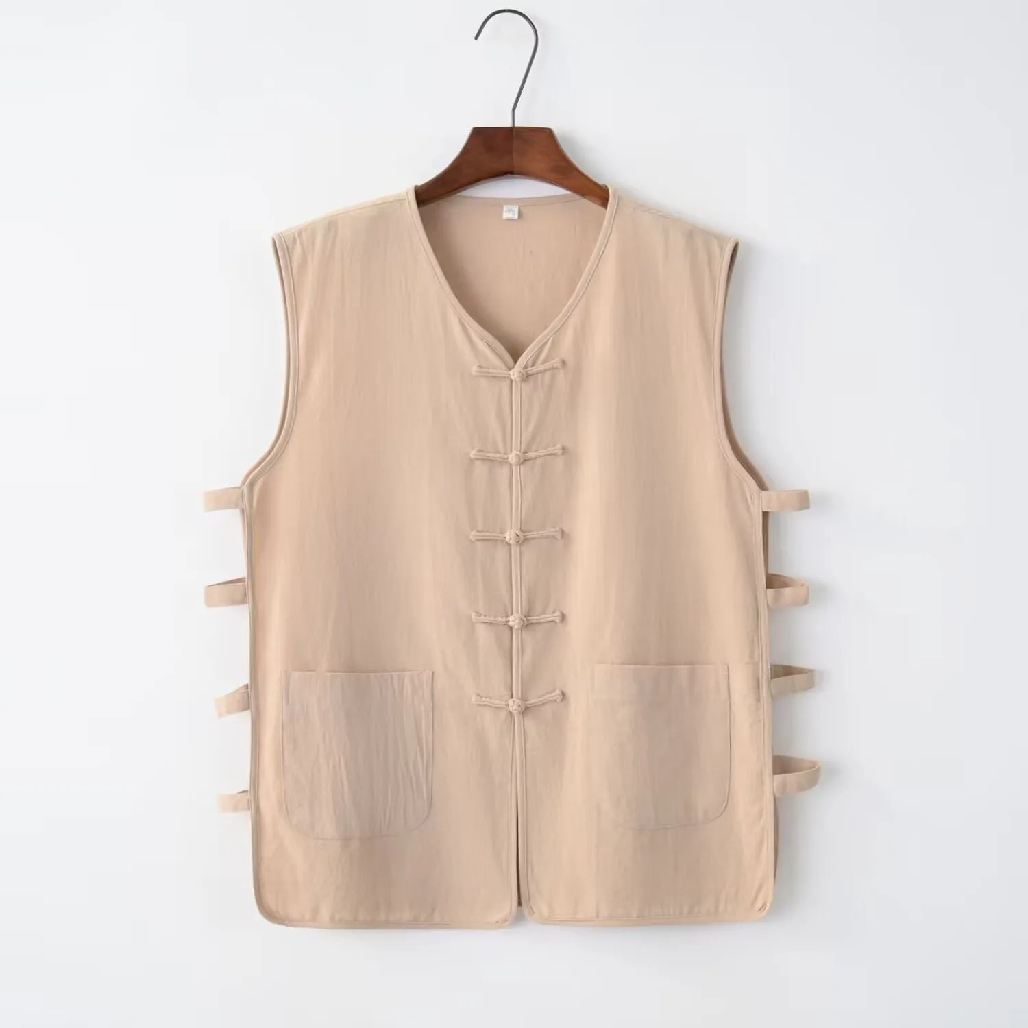 Women Cotton Linen Vest Summer New Simple Chinese Folk Style Loose Homewear Soft V-neck Sleeveless Waistcoat Unisex