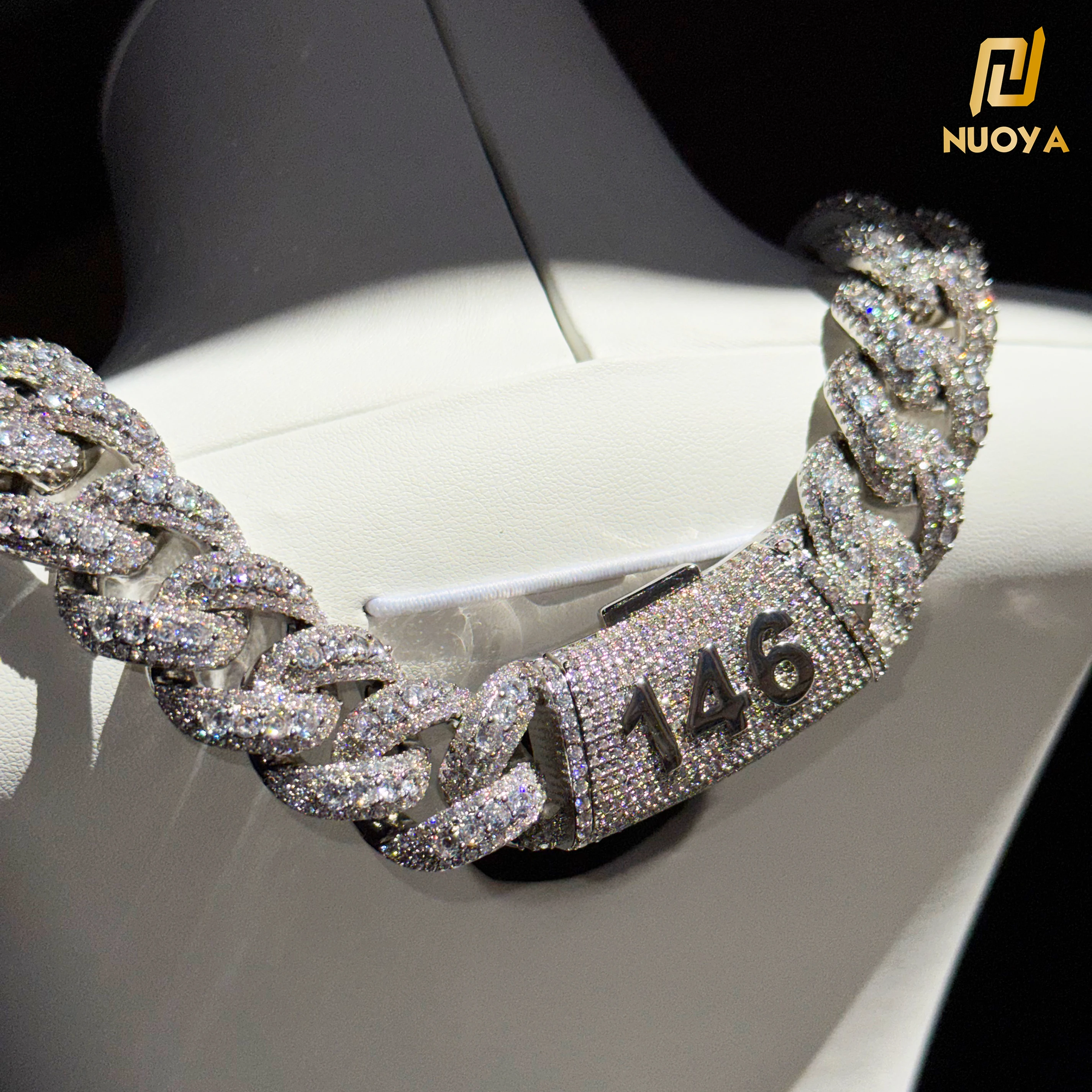 22MM Wide Miami Cuban Link Chain Necklace Hip Hop Iced Out Heavy Big Size Trendy Jewelry with Custom Clasp for Name or Numbers