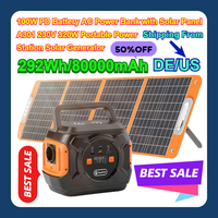 100W PD Battery 292Wh/80000mAh AC Power Bank with Solar Panel A301 230V 320W Portable Power Station Solar Generator