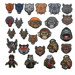 Tactical Animal Series CP Tiger Badge Head Bear Wolf Hyena Tiger Head 3D fascia da braccio ricamata Velcro zaino Patch Morale Badge