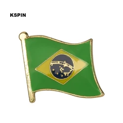 Brazil National Flag Metal Pin Badge Decorative Brooch Pins for Clothes KS-0023
