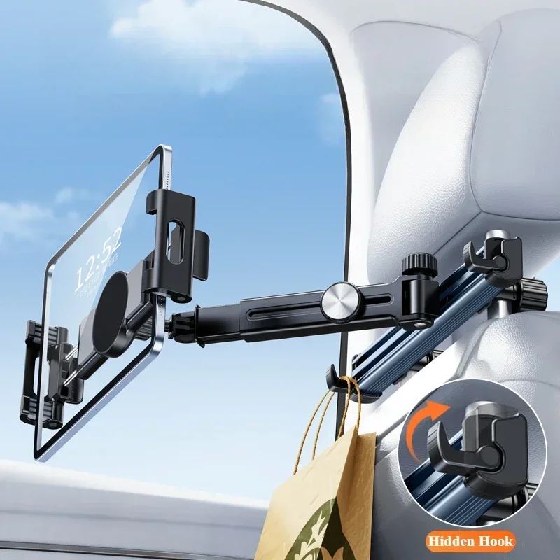 Suporte Telescópico Hipacool para Celular e Tablet para Carro, Suporte Magnético Ajustável para Encosto de Cabeça para Dispositivos de 5.6-11.8 polegadas