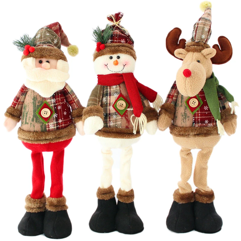 

Christmas Cosplay Santa Snowman Elk Shop Window Decoration Ornaments Children New Year Xmas Popular Flannel Doll