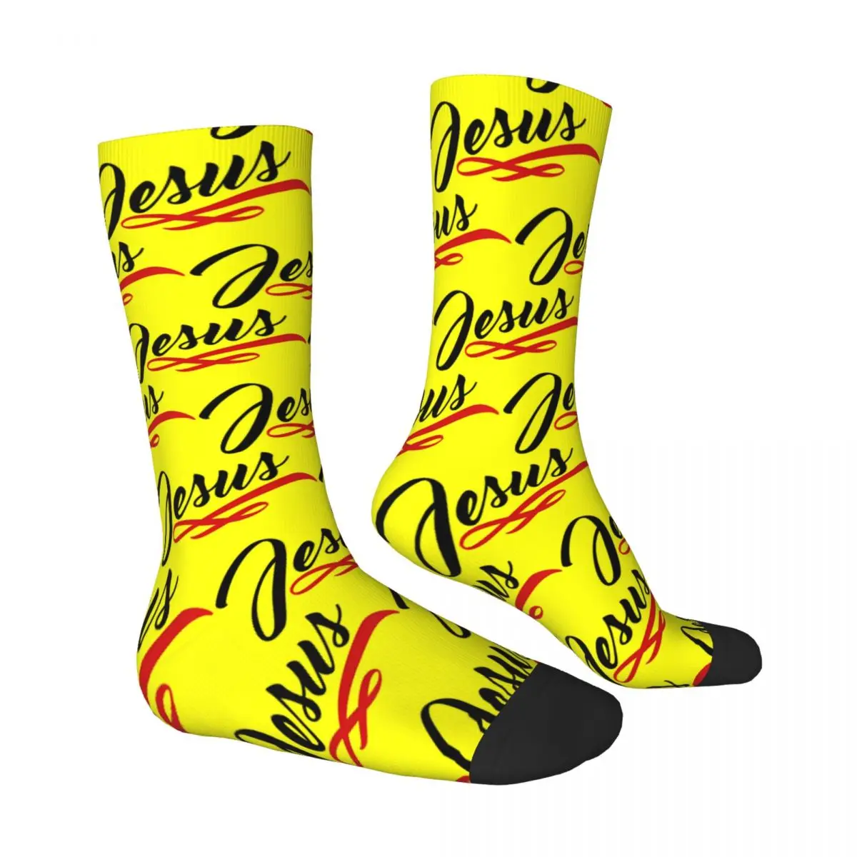 Catholic Jesus Stockings Adults Men Socks Breathable Korean Socks Autumn Running Sports Non-Slip Printed Socks Gift