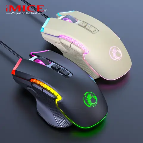 iMICE T70 High Performance Gaming Mouse 7200DPI Wire Mice Adjustable Light Synchronizatio For Mouse Gamer Programmable RGB Mouse