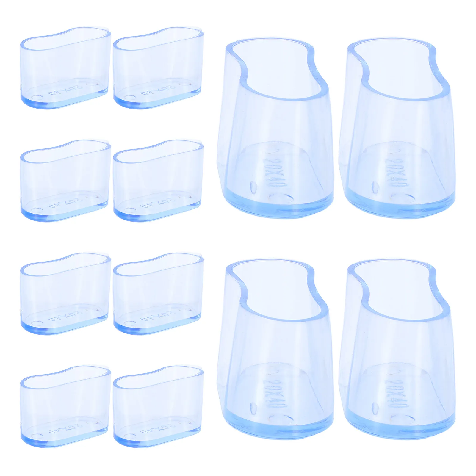 16Pcs Chair Feet Protectors Oval PVC Chair Leg Pads for Hardwood Floors Anti-Slip Noise Reduction Furniture Leg Caps Dining Room