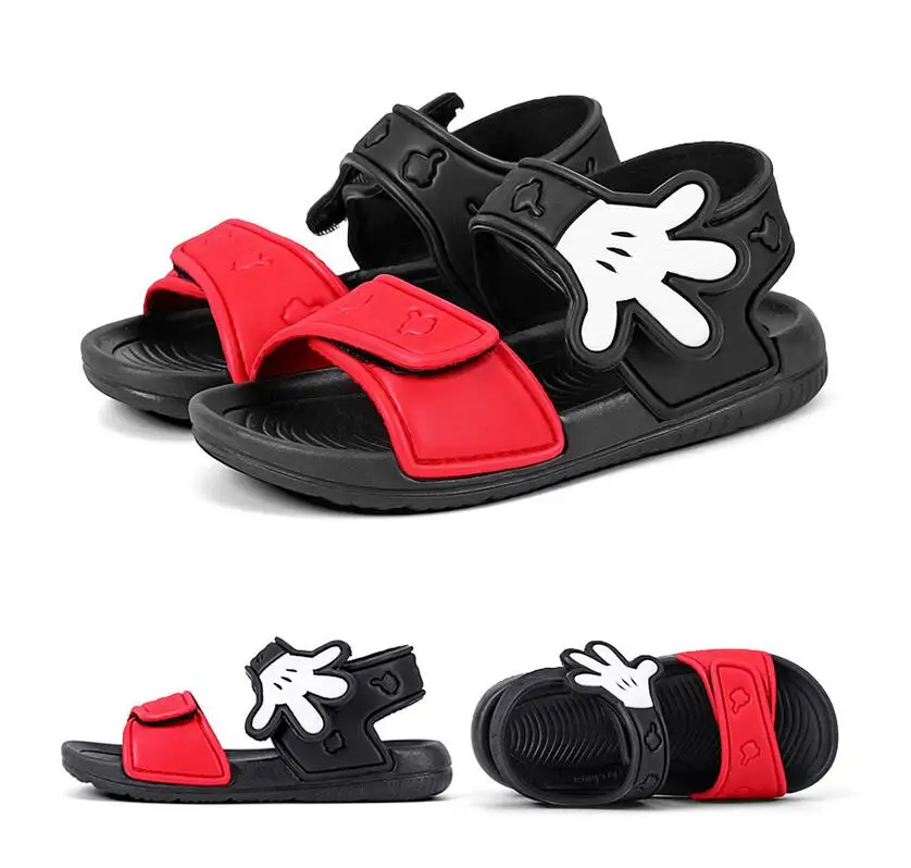 Zapatos de playa antideslizantes suaves para niños, Sandalias abiertas de Capitán América, Spiderman, Mickey, niños salvajes, niñas, estudiantes,