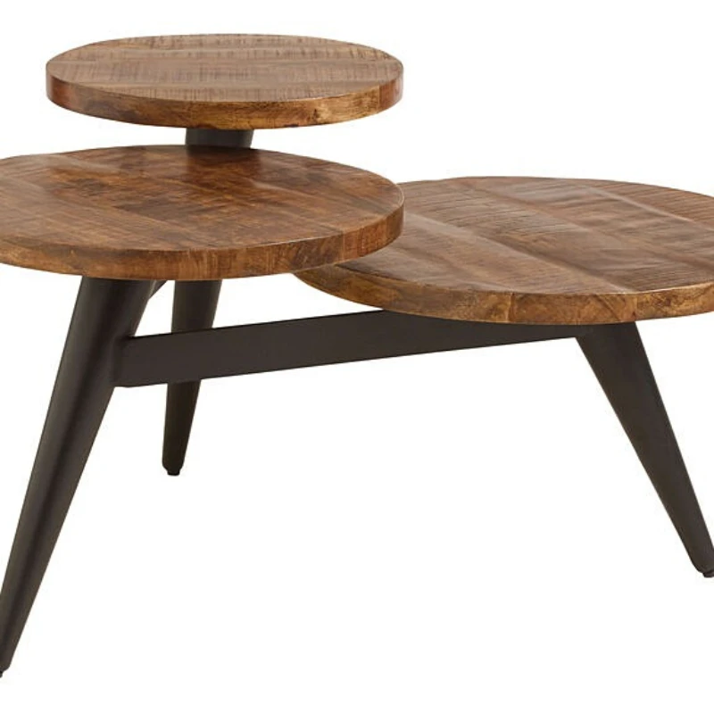 

Wabi Sansan special-shaped solid wood combination coffee table creative art Chinese antique American country living room sofa