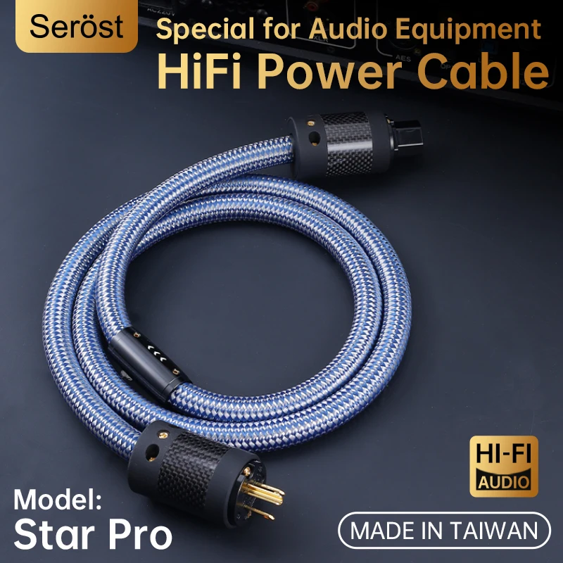Serost StarPro HiFi Audio Sauerstofffreies Kupfer Versilbertes OFC AC-Stromkabel 9AWG US EU AU zu C7 C13 Stecker für Leistungsverstärker