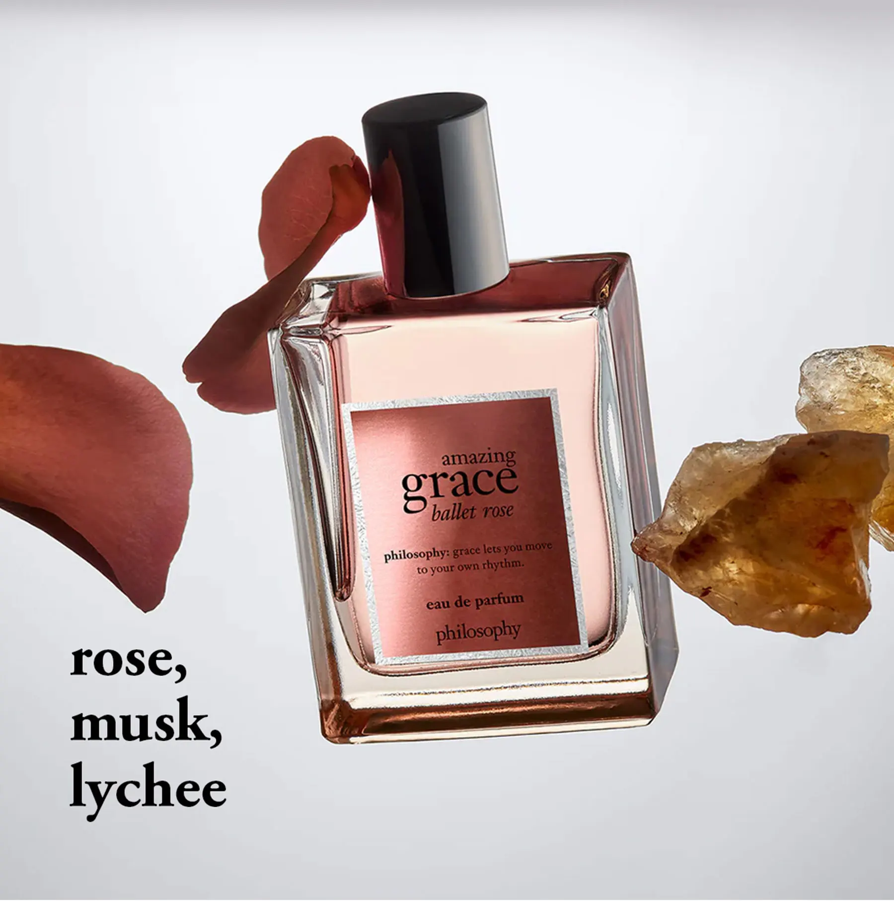 น้ำหอม Philosophy Amazing Grace Ballet Rose Eau de Parfum ขวดสีชมพูอ่อน กลิ่นดอกไม้ น้ำหอมสำหรับผู้หญิง