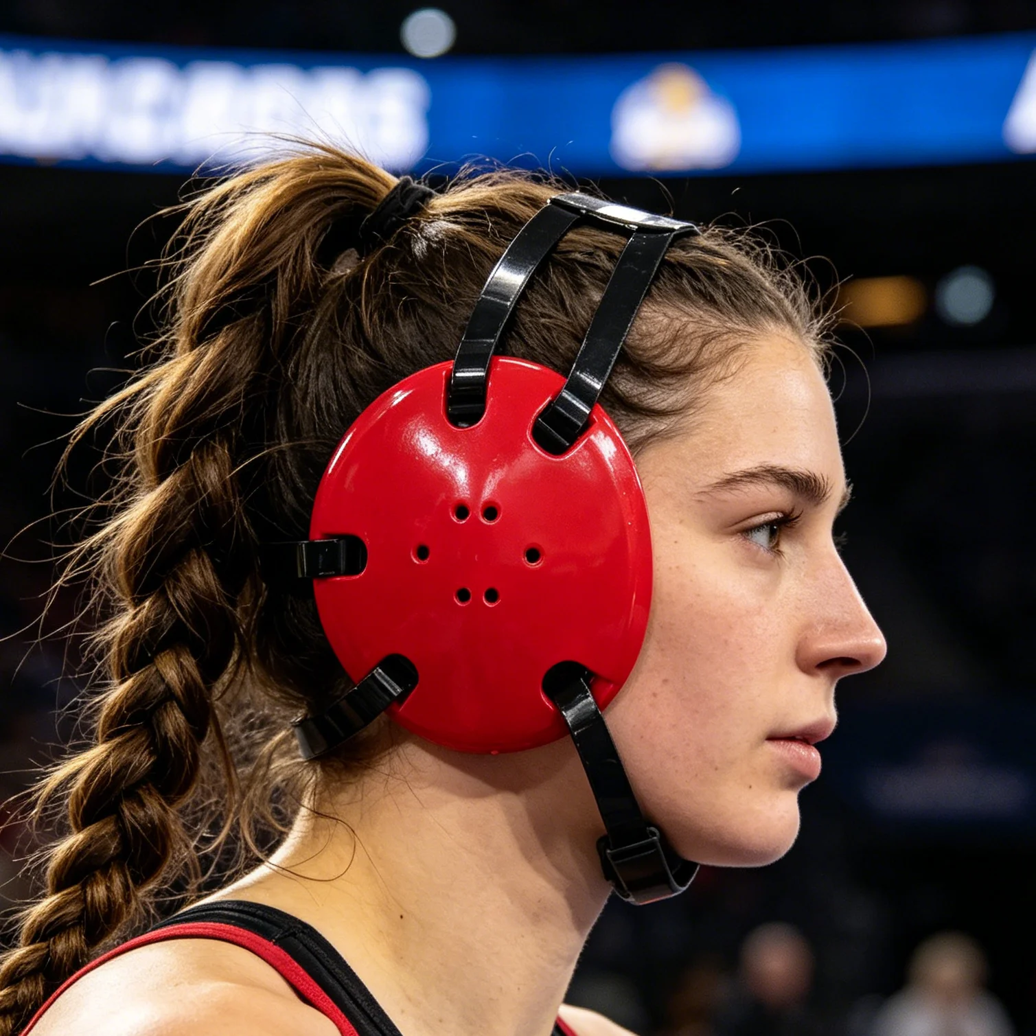 Wrestling-Kopfschutz mit Kinnpolster, Ohrenschutz, sechs Löchern, mehrfarbig (Erwachsene & Jugendliche) – Detail 5