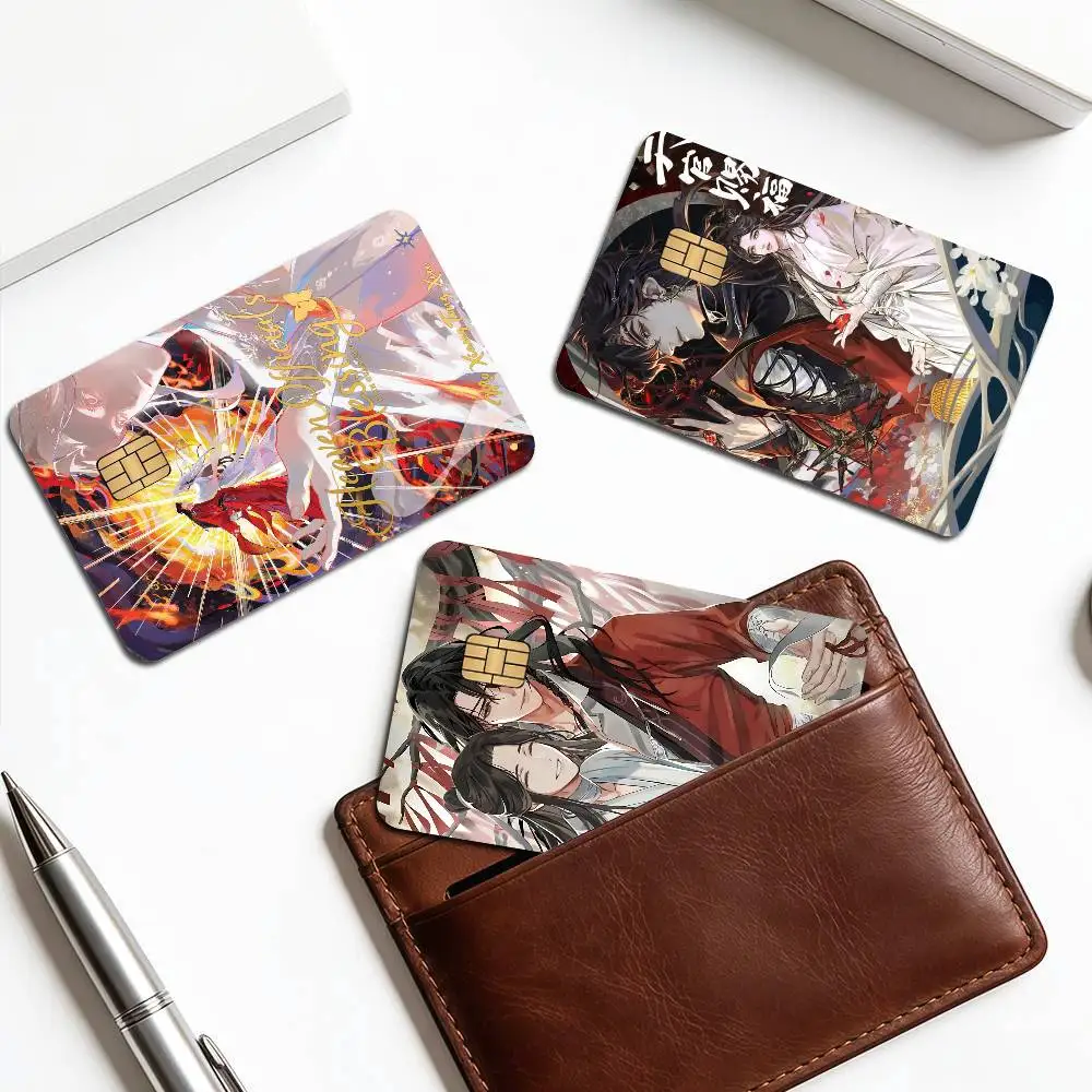 Chinese Heaven Officials Blessing Cartoon Credit Card Skin Stickers for Bank Card Bus Metro Card Sticker Waterproof Women Gift