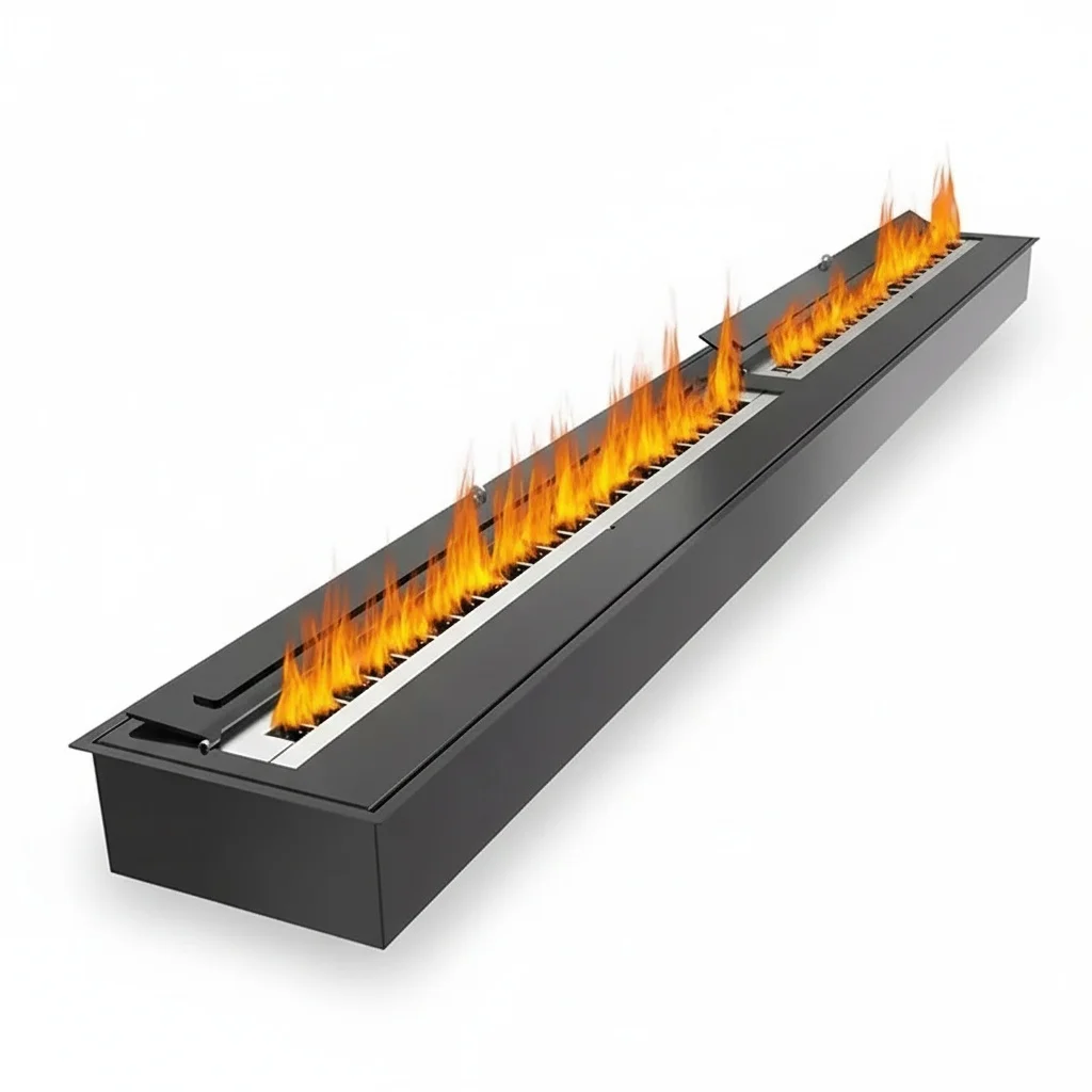 

Bioethanol Fireplace, 60 Inch SUS 304 Steel, Electric Biofire, Built-in Linear Fireplace Insert, Modern Ethanol Burner for Home
