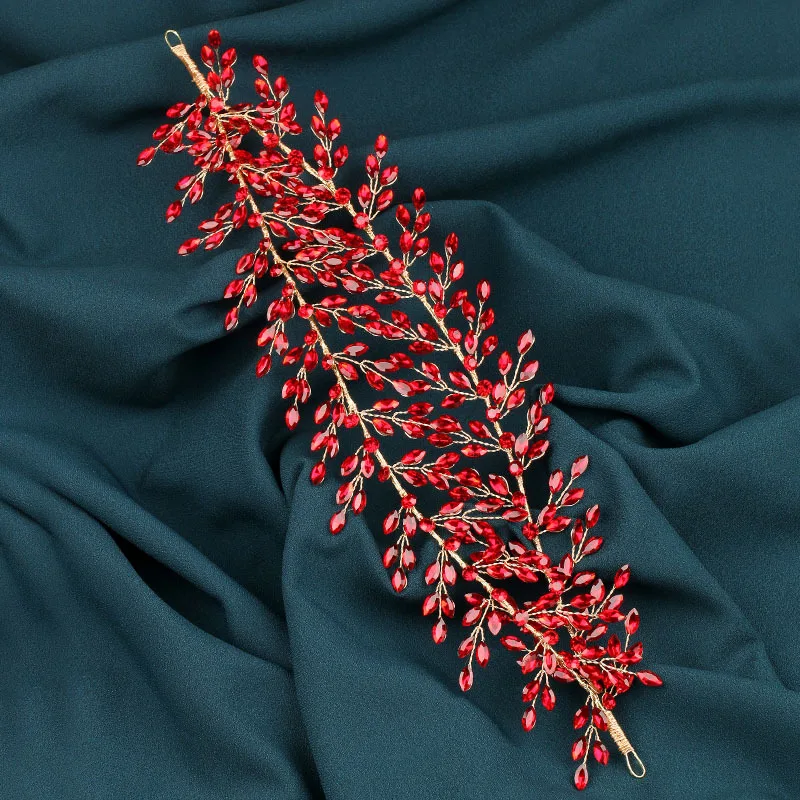SLBRIDAL Handgefertigte Braut-Tiara mit Mehrfach-Kristallen, Strass und Perlen, Hochzeits-Kopfschmuck, Haaraccessoires für Frauen und Mädchen – Detail 8