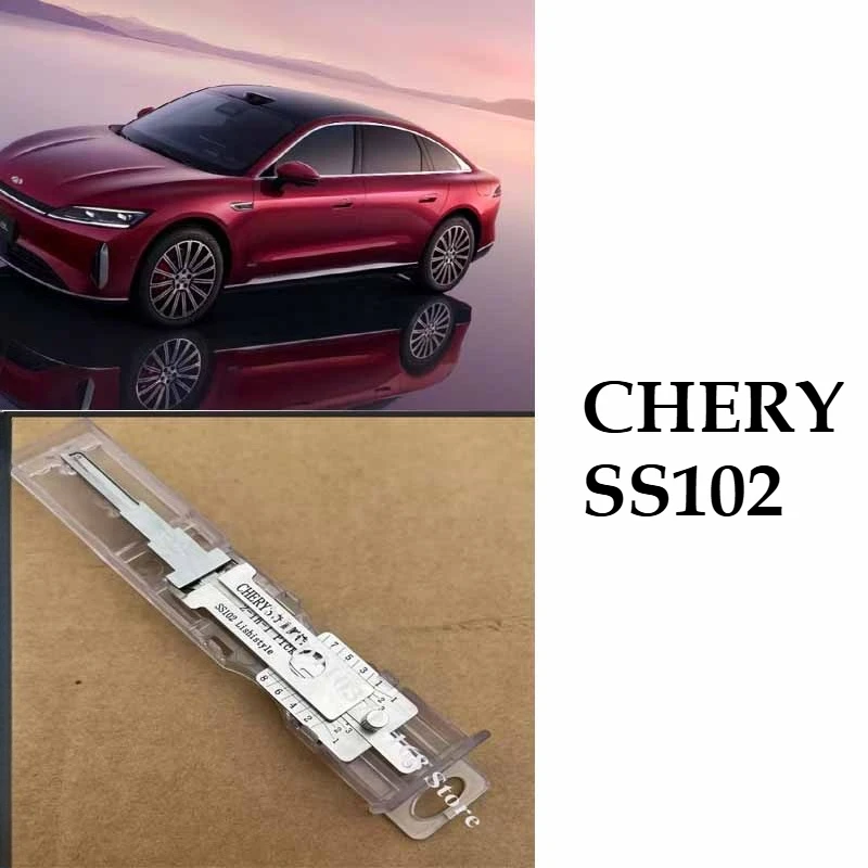 1PCS Ganzua Lishi 2in1 per CHERY SS102 8 Denti Disponibili per i Modelli Recent 2025 Auto Misura Nastro Lockpick Decodificatore Blocco Picking