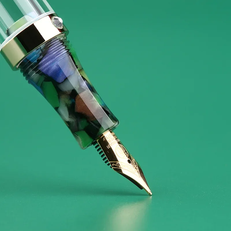 MAJOHN Finishing Craftsman S5 Yusheng Transparent Resin Gift Box Pen Adult Students Writing Practice Ink Pen Two Nibs for Free