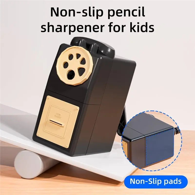 مبراة أقلام رصاص يدوية رائعة لأقلام الرصاص الملونة، 6 مقابض مقاسات محمولة باليد 6-12 مم