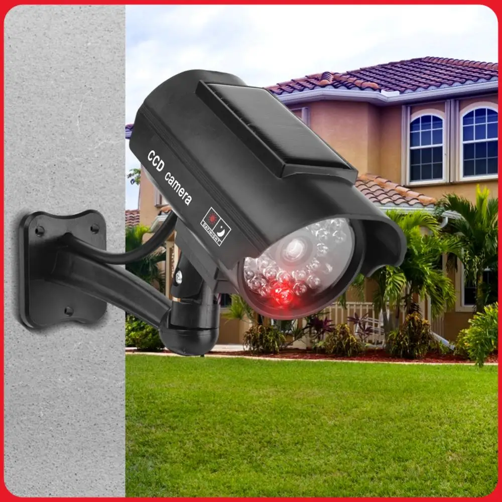 camera-de-vigilancia-falsa-a-prova-d'Agua-com-luz-led-vermelha-piscante-dissuasora-de-roubo-para-uso-interno-e-externo
