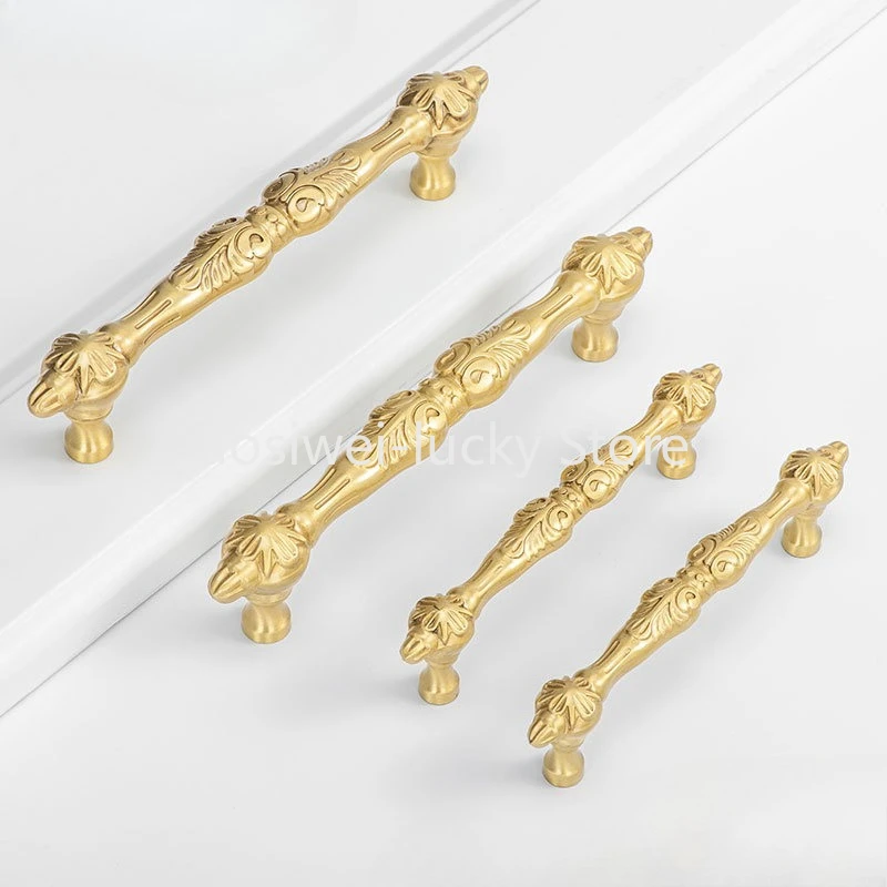 

Nordic Solid Brass Furniture Handles Golden Luxury Fashion Handles for Cabinets and Drawers Dresser Bookcase Shoe Cabinet Pulls