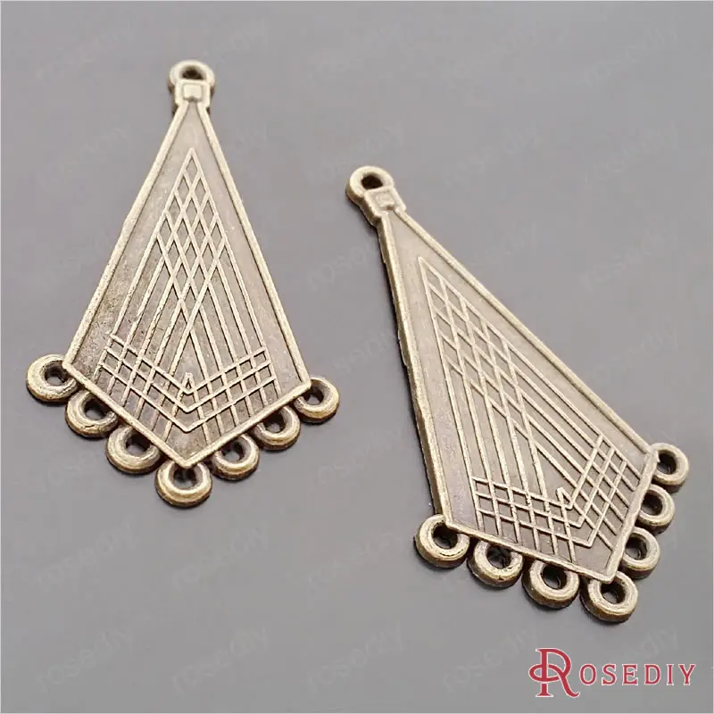 (JM7492)Wholesale 42*22mm Antique Bronze 8 Holes Alloy Connectors Charms Pendants for Earrings Diy Jewelry Findings 20 pieces