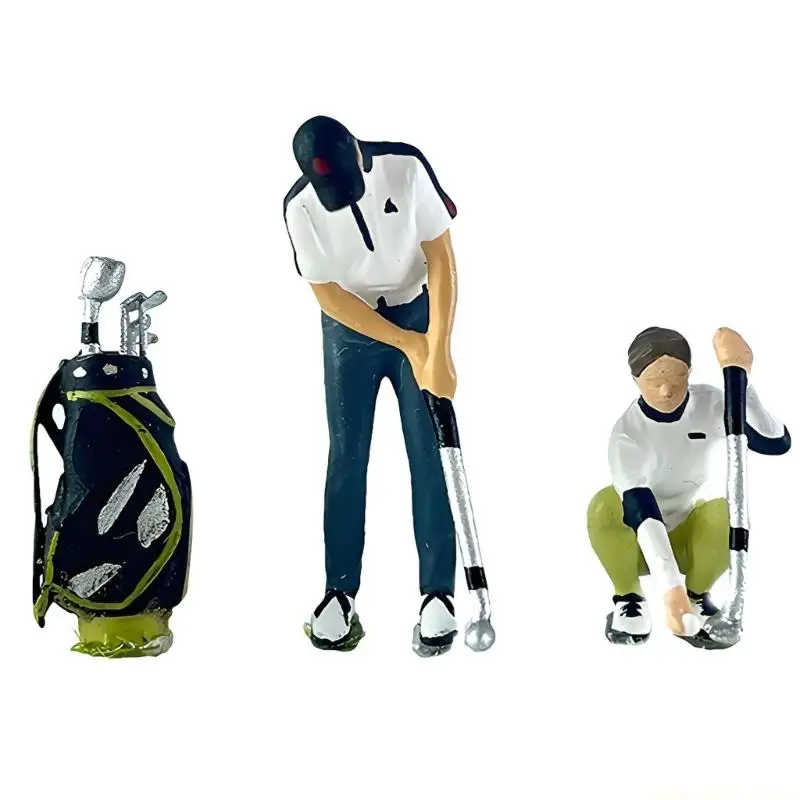 QX2E Realistic Golf Player Figure Model 1:64 Scale Hand Painted Miniature Figures for Dioramas Props,Photography Collectors