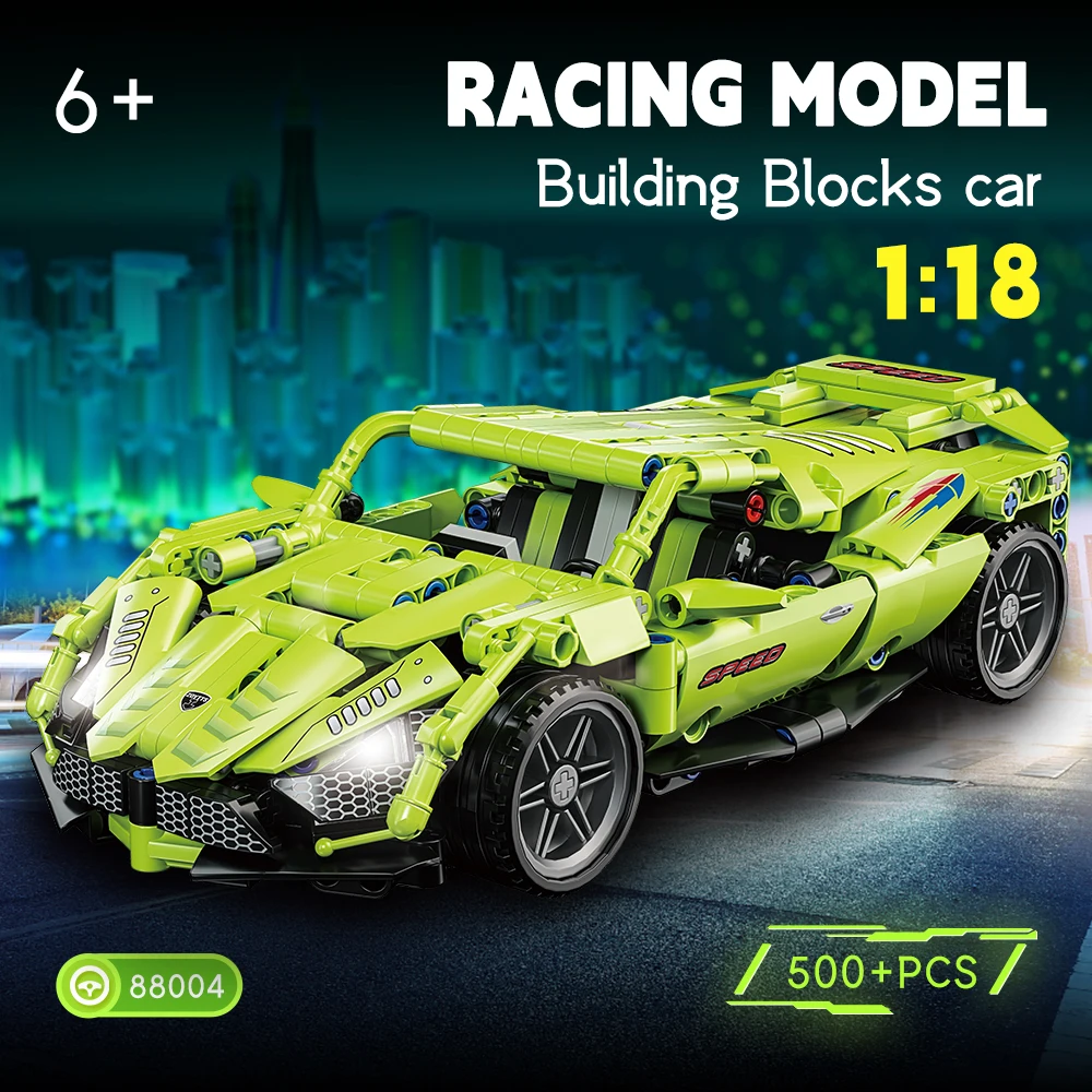 

Гоночная модель Pull Back1:18 для 500 шт. строительные блоки, серия автомобилей, развивающие игрушки, сборка, спортивный автомобиль, подарки для детей и взрослых