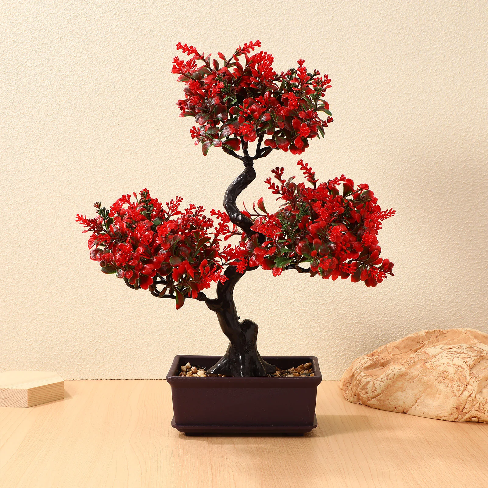 

Artificial Potted Plant Bonsai Tree Realistic Fake Decor in House Plants Flower Pots