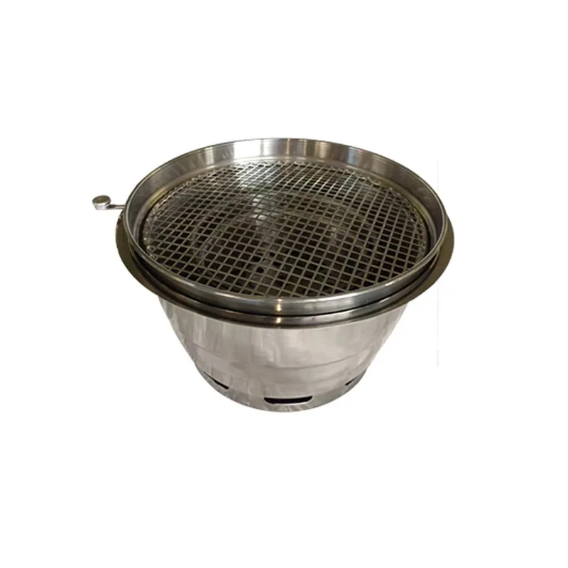 

Grill Korean Commercial Upper Exhaust High Ring Splash-Proof Round Built-in BBQ Pot
