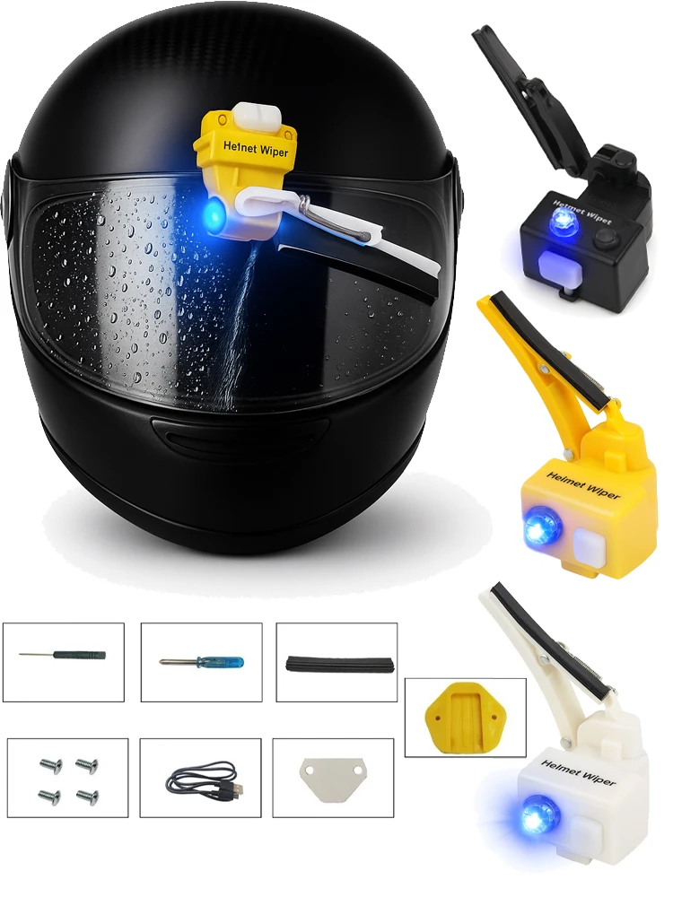 AliExpress Helmet Automatic Wiper Motorcycle Electric Vehicle Cycling Helmet Accessories Wiper Portable USB Charging 5V Rain Protection