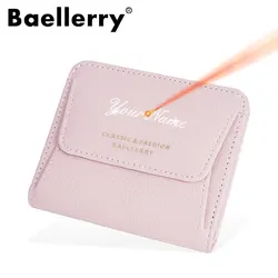 Short Women Wallets High Quality Card Holder Name Engraving Female Purses New Fashion Coin Pocket Girls Wallet Money Clips