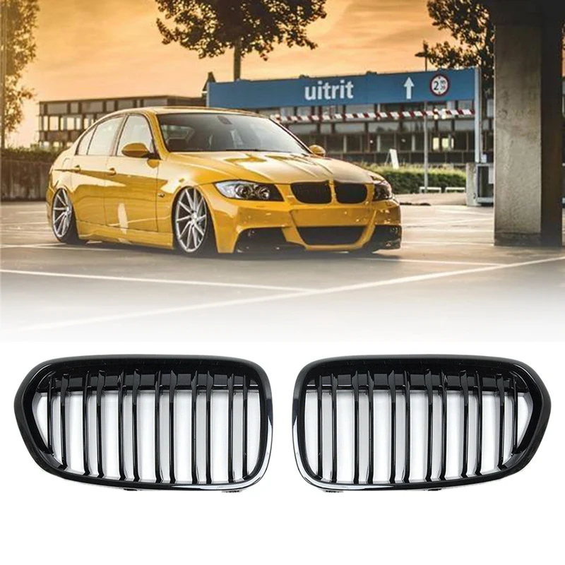 

Car Two Line Front Bumper Kidney Grille Mesh Grill For-BMW 1 Series F52 4D 2016- 2020