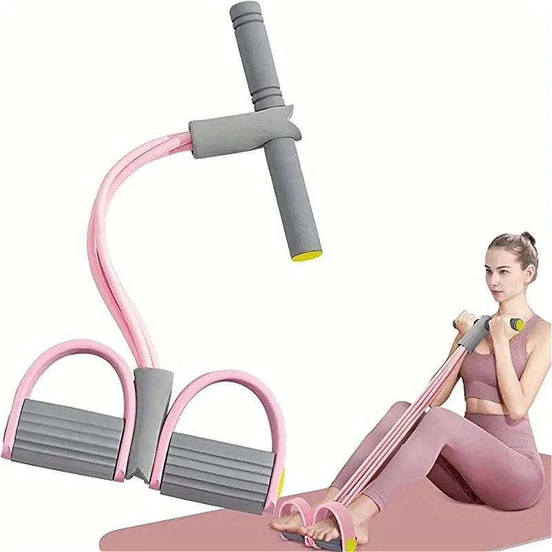 Multi-Function Resistance Band Set, 4 Tubes for Intense Workout, NBR Handles for Comfort, Office/Living Room/Bedroom Use