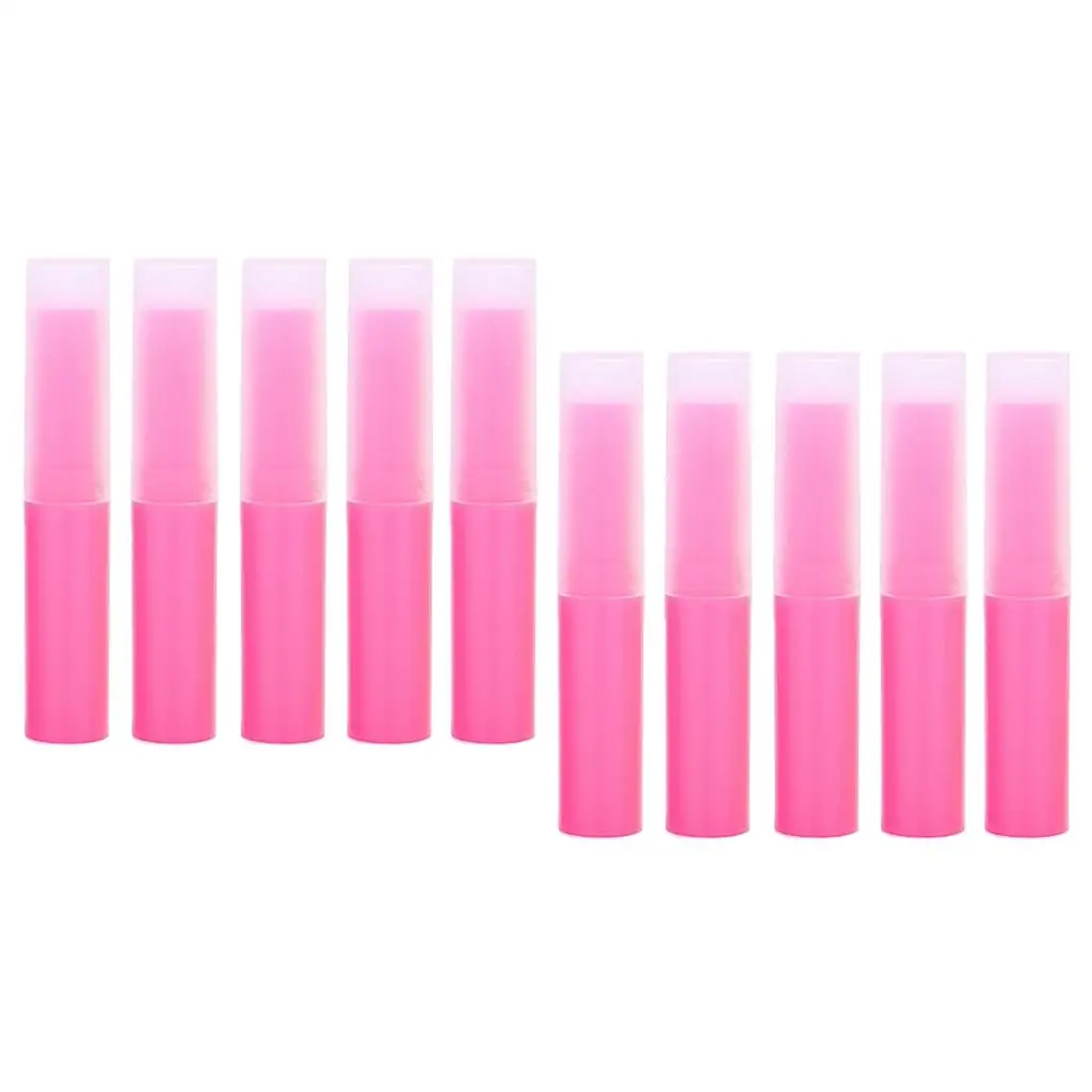 Tubos de batom vazios, recipientes para bálsamo labial, ferramentas de maquiagem DIY, rosa, pacote 2-4, 10pcs