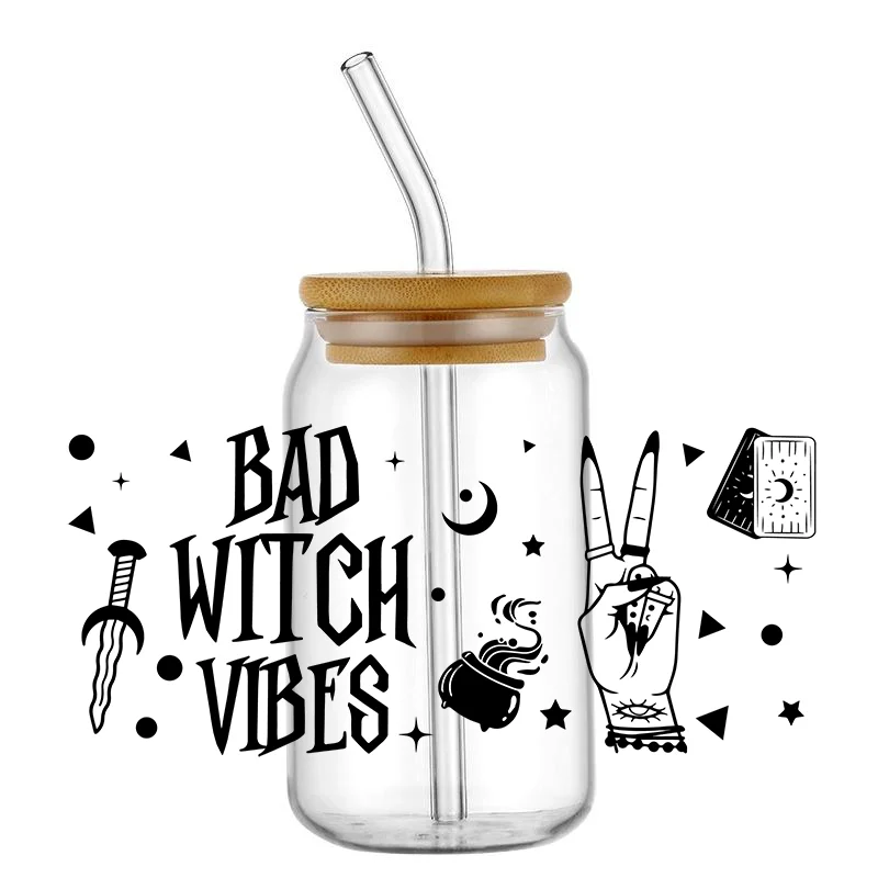 

Witch UV DTF Transfer Sticker Waterproof UV DTF Sticker for 16oz Label Cup Wrap Transfer Sticker Self adhesive Decals