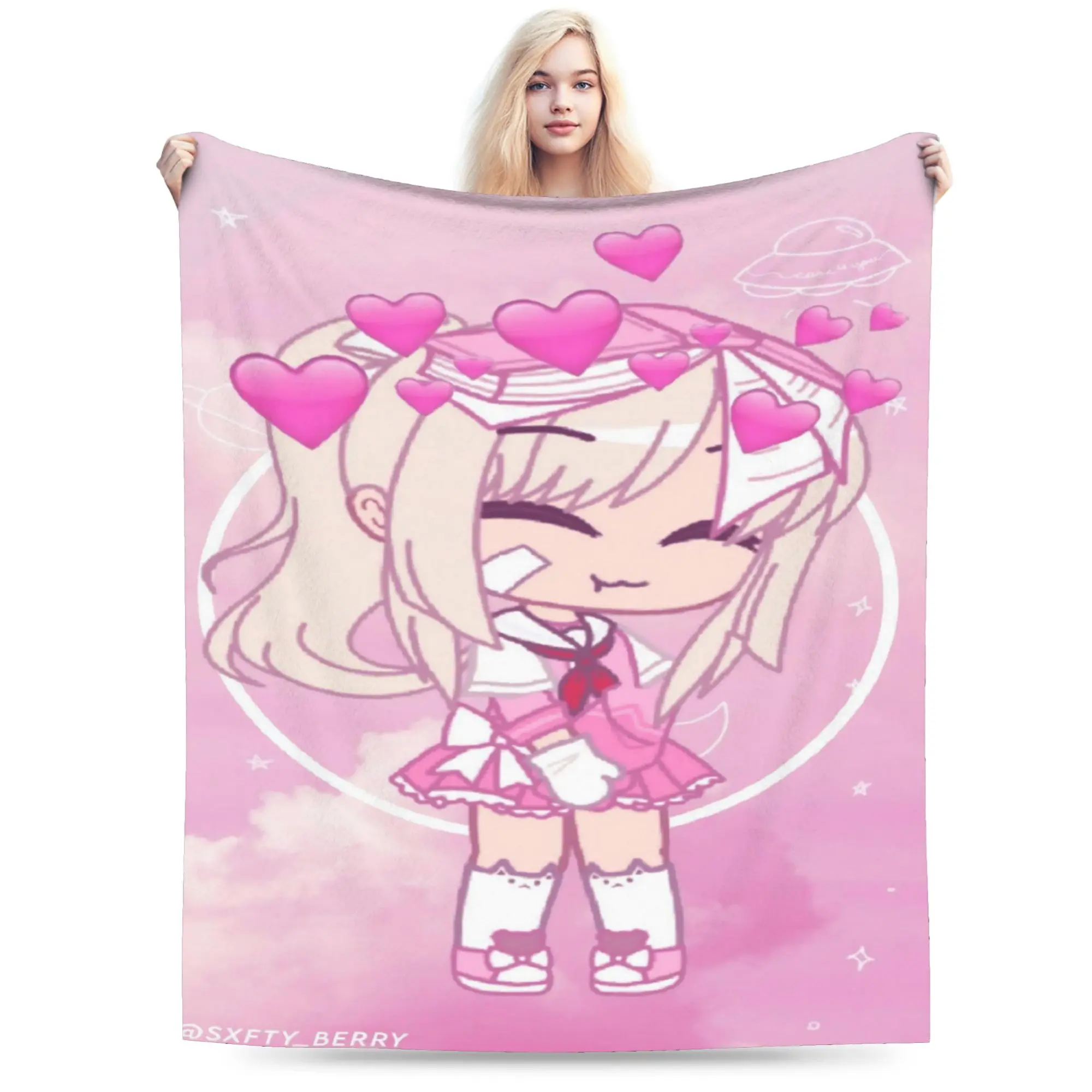 Relax Gacha Life Cartoon Blanket Stuff Sofa Decorative  Throws And Blankets Lightweight Thin Velvet for Office