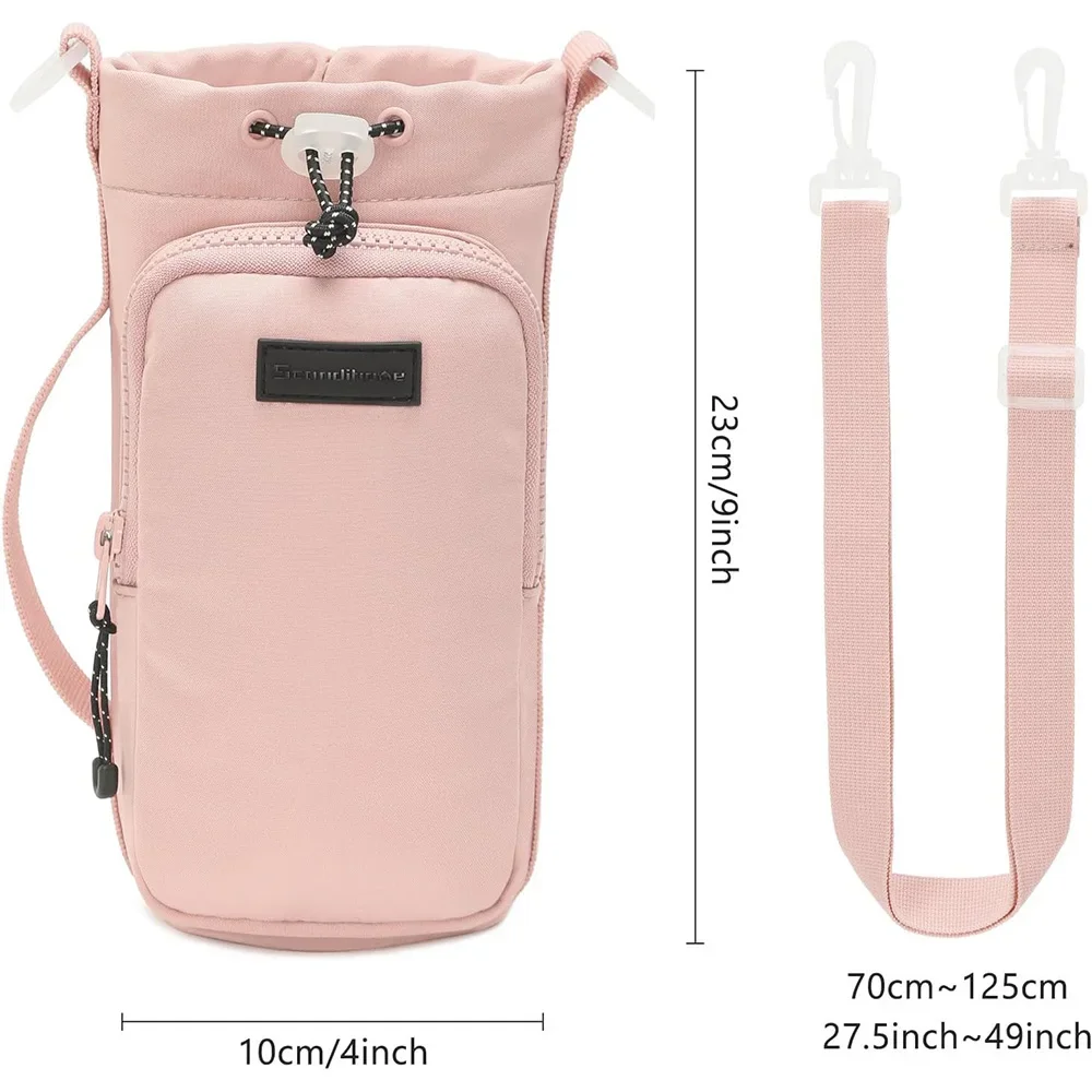 Portable Water Bottle Bag with Adjustable Shoulder Strap Water Bottle Sleeve for Walking Hiking Camping Gym image 3