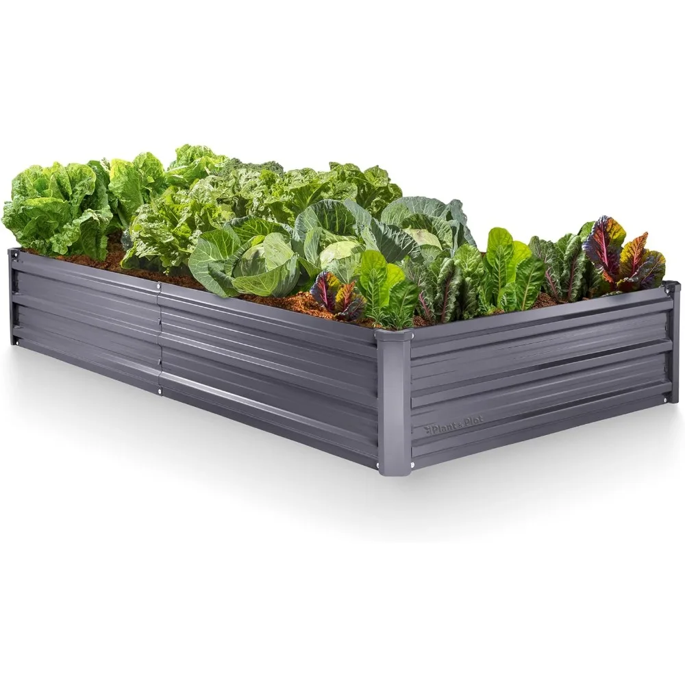 

Galvanized Raised Garden Beds Outdoor // 6×3×1 ft Planter Raised Beds for Gardening, Vegetables, Flowers // Large Metal Garden