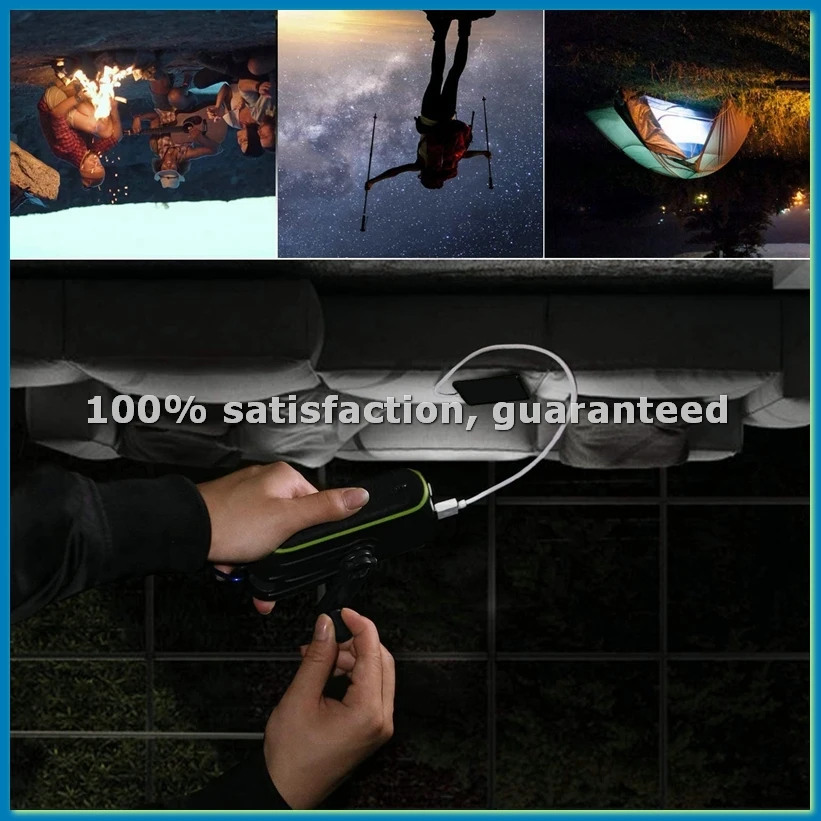 

Солнечное зарядное устройство, портативное зарядное устройство для телефона с ручным приводом 8000 мАч, 2 USB-порта, солнечный повербанк со светодиодным фонариком, карабином - ELEC