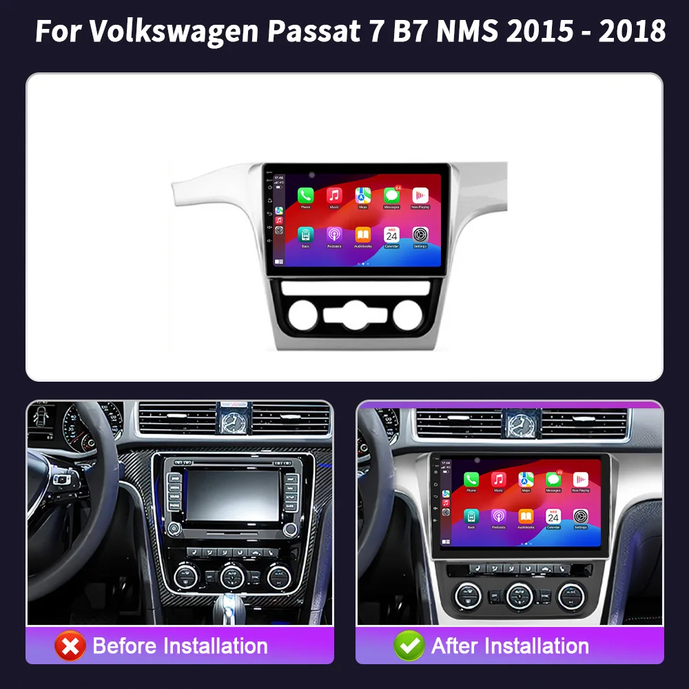 For Volkswagen Passat 7 B7 NMS 2015 - 2018 Car GPS Navigation Android Auto Radio Wireles Carplay Monitor Multimedia Screen