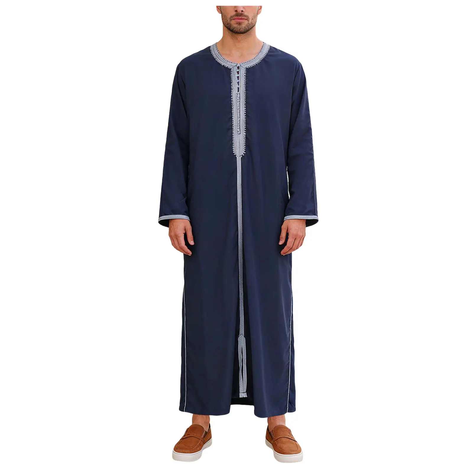 Men's Muslim Robes Saudi Arabia Islamic Clothes Kaftan Abaya Classic Arabic Middle Eastern Traditional Clothing For Daily Wear