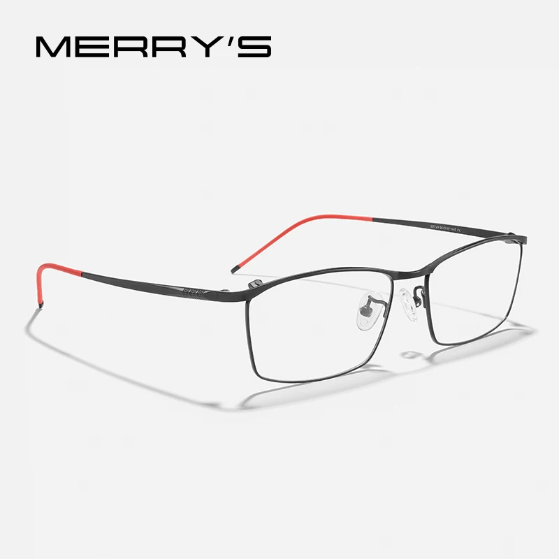 MERRYS DESIGN Pure Titanium Glasses Frame Men Retro Vintage Prescription Square Eyeglasses Myopia Optical Eyewear S2726