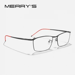 MERRYS DESIGN Pure Titanium Glasses Frame Men Retro Vintage Prescription Square Eyeglasses Myopia Optical Eyewear S2726