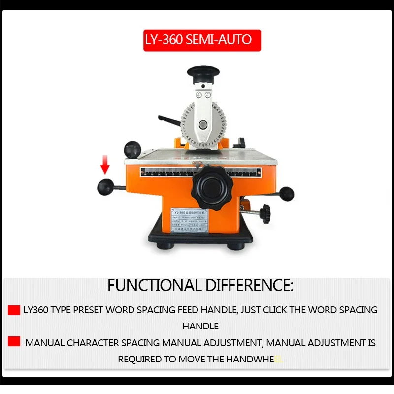 YL-360 Small Desktop Semi-Automatic Marking Machine Metal Nameplate Mosaic Carving Tool Sign Engraving Machine Printer