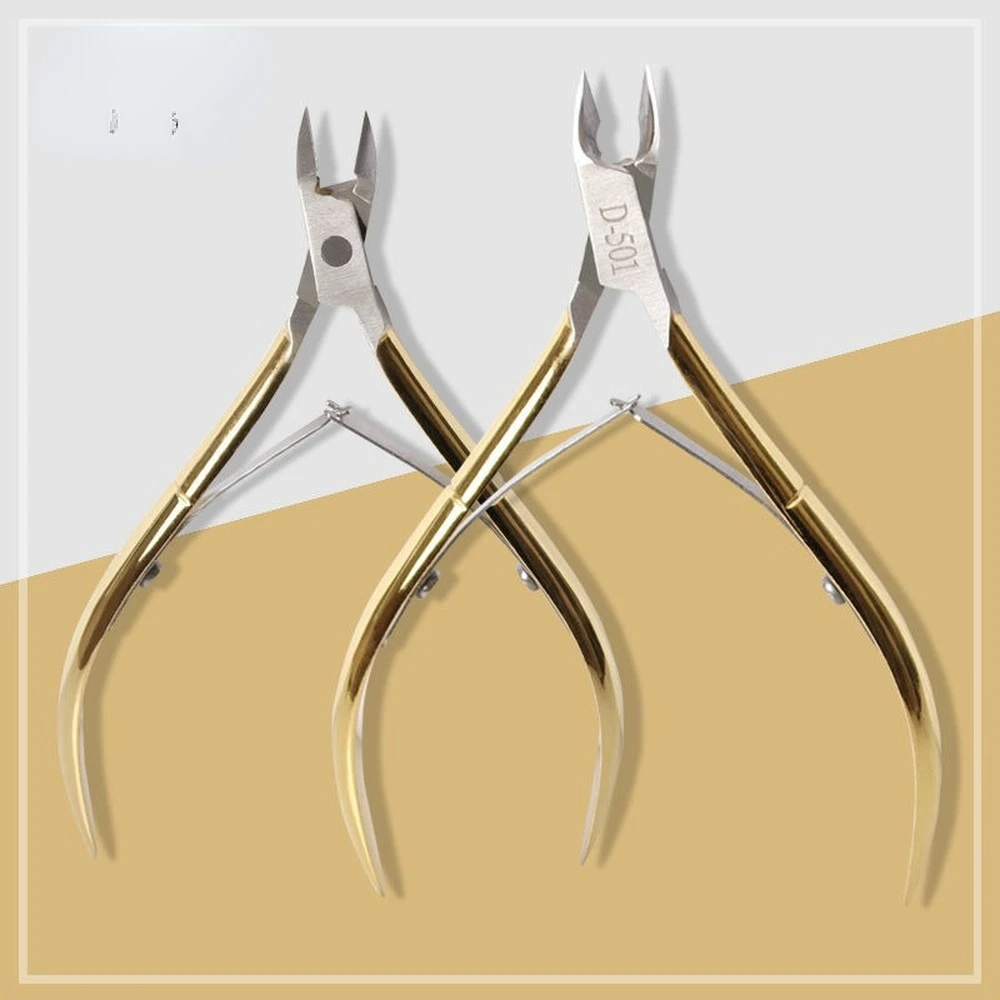 Stainless Steel Cuticle Nipper Professional Remover Scissors Finger Care Manicure Nail Clipper Dead Skin Tools Gold and Sliver